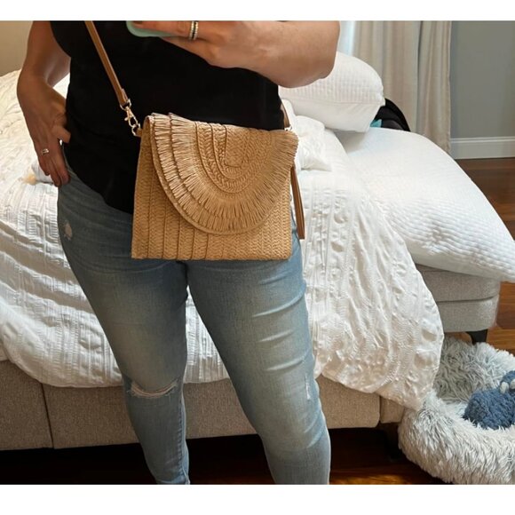 Straw Beach Purse Summer Clutch Crossbody Handbag Shoulder Bag Travel Wallet - Picture 4 of 8